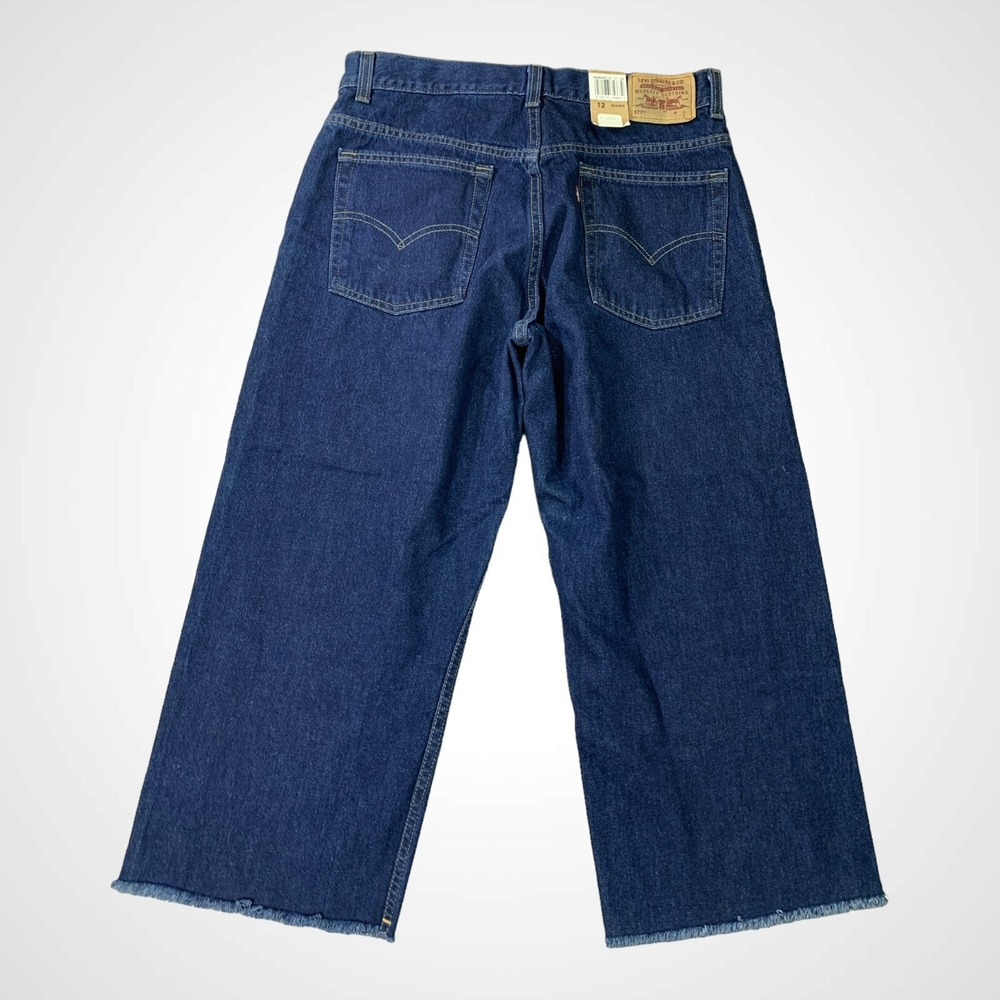 Levis 577 Womens Vintage Jeans 12  Cropped Wide Leg Raw Hem USA Made Y2K